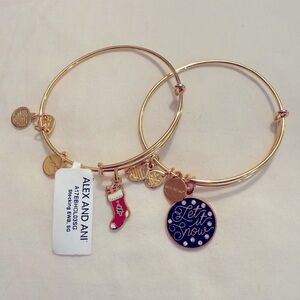 Alex and Ani Gold Gold Charm Bracelet Set